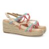 Sandalias de cuña en yute tiras color beige JNS333