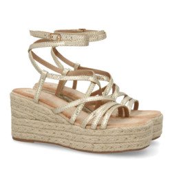 Sanddalias de cuña en yute con tiras colores para mujer