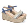 Sandalias de cuña y plataforma en yute para mujer color azul LL-03