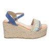 Sandalias de cuña y plataforma en yute para mujer color azul LL-03