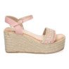 Sandalias de cuña y plataforma en yute para mujer color azul LL-03