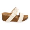 Sandalias de cuña bio con pala fina mujer color beige M-08