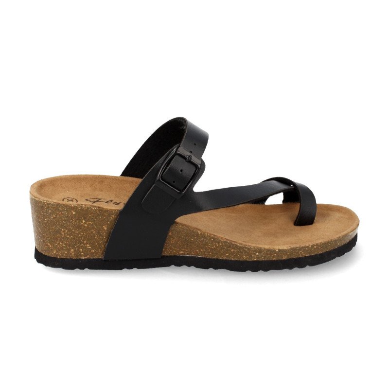 Sandalias de cuña bio tipo esclava mujer color amarillo M-28