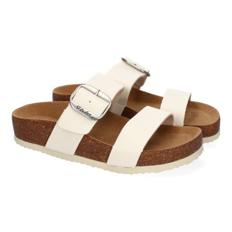 Sandalias planas material bio comoda mujer color beige M-282