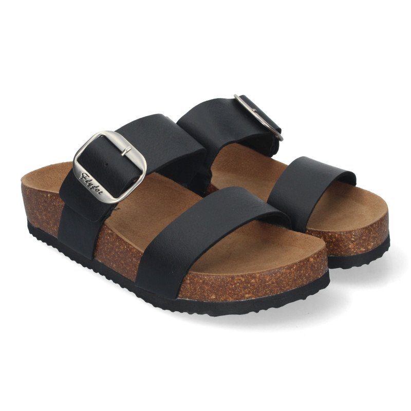 Sandalias planas material bio comoda mujer color beige M-282