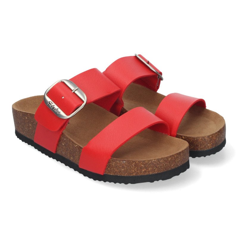 Sandalias planas material bio comoda mujer color beige M-282
