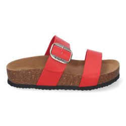 Sandalias planas material bio comoda mujer color beige M-282