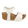 Sandalias bio plataforma pala simple para mujer color blanco M-77