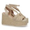 Sandalias de cuña en yute para mujer color beige MT-81