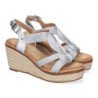 Sandalias de cuña media en yute para mujer color champan TF5326