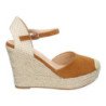 Sandalias de cuña cómoda en yute para mujer color beige VR5-1515