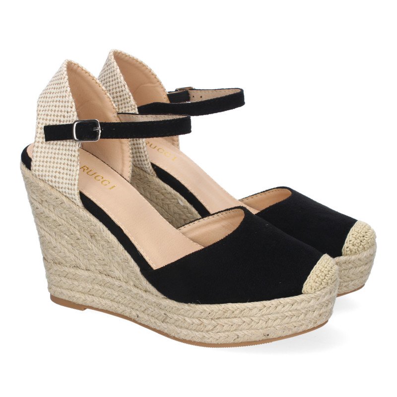 Sandalias de cuña cómoda en yute para mujer color beige VR5-1515