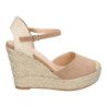 Sandalias de cuña cómoda en yute para mujer color beige VR5-1515