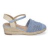 Sandalias de cuña media en yute para mujer pala crochet color beige VRA-900