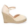Sandalia de cuña forrada de yute pala cerrada color beige