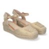 Sandalias de cuña media en yute para mujer color apricot CF-2363
