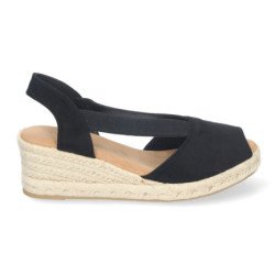 Sandalias de cuña media en yute pala abierta para mujer color beige CF-3044