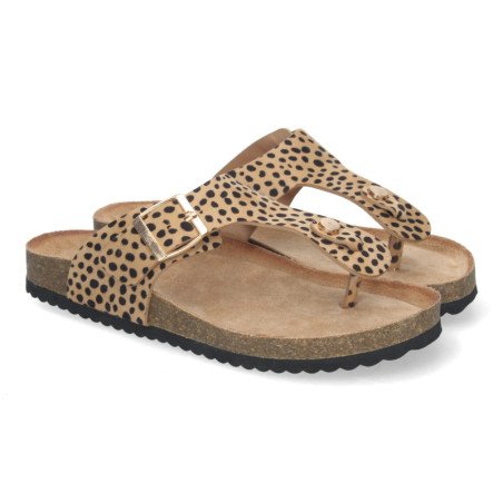 Sandalias planas estilo esclava leopardo mujer 1A-1618