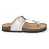 Sandalias planas bio diseño esclava mujer color plata