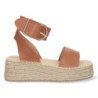 Sandalias planas mujer con yute color camel
