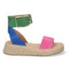 Sandalias planas mujer con yute color fucsia 1EC-0138