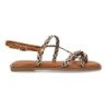 Sandalias planas cómodas trenzadas para mujer color champan 1U4