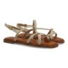 Sandalias planas cómodas trenzadas para mujer color oro 1U4