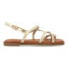 Sandalias planas cómodas trenzadas para mujer color oro 1U4