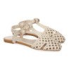 Sandalias planas para mujer diseño trenzado color beige 1U5