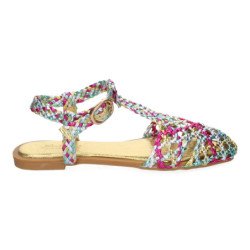 Sandalias planas para mujer diseño trenzado multi color 1U5