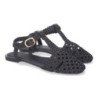Sandalias planas para mujer diseño trenzado color negro 1U5