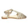 Sandalias doradas planas para mujer diseño trenzado 1U5