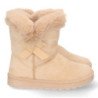 Botas australianas con lazo en color beige oscuro mujer