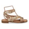 Sandalias planas cómodas ojales de metal para mujer color serpiente 2287