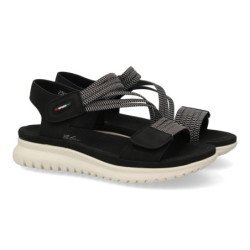 Sandalias planas cómodas para mujer color negro 23K1688