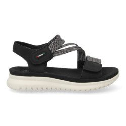 Sandalias planas cómodas para mujer color negro 23K1688