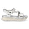 Sandalias plateadas planas cómodas para mujer 23K1688