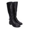Botas altas negras tacón bajo elegantes cómodas para mujer 2415