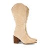 Botas tacón alto mujer color beige