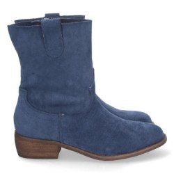Botines bajos cómodos punta redonda mujer color azul