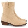 Botines bajos cómodos punta redonda mujer color beige