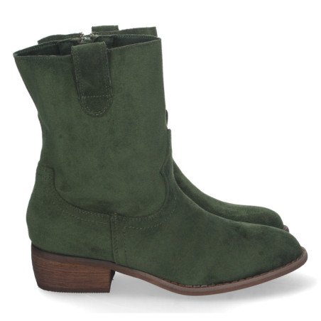 Botines bajos cómodos punta redonda mujer color verde