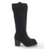 Botas altas tacón medio ancho con cremallera mujer color negro