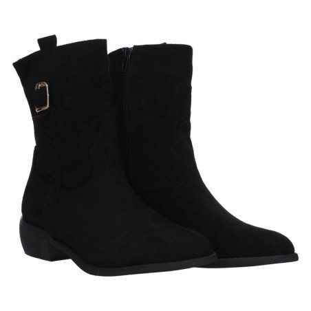 Botines planos cómodos mujer color negro 2A-2392