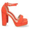 Sandalia de tacón cómodo para fiesta mujer color naranja