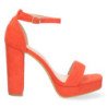 Sandalia de tacón cómodo para fiesta mujer color naranja