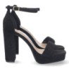 Sandalia de tacón cómodo para fiesta mujer color negro