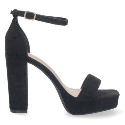 Sandalia de tacón cómodo para fiesta mujer color negro