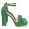 Sandalia de tacón cómodo para fiesta mujer color verde