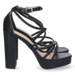 Sandalias de tacón para fiesta mujer color negro